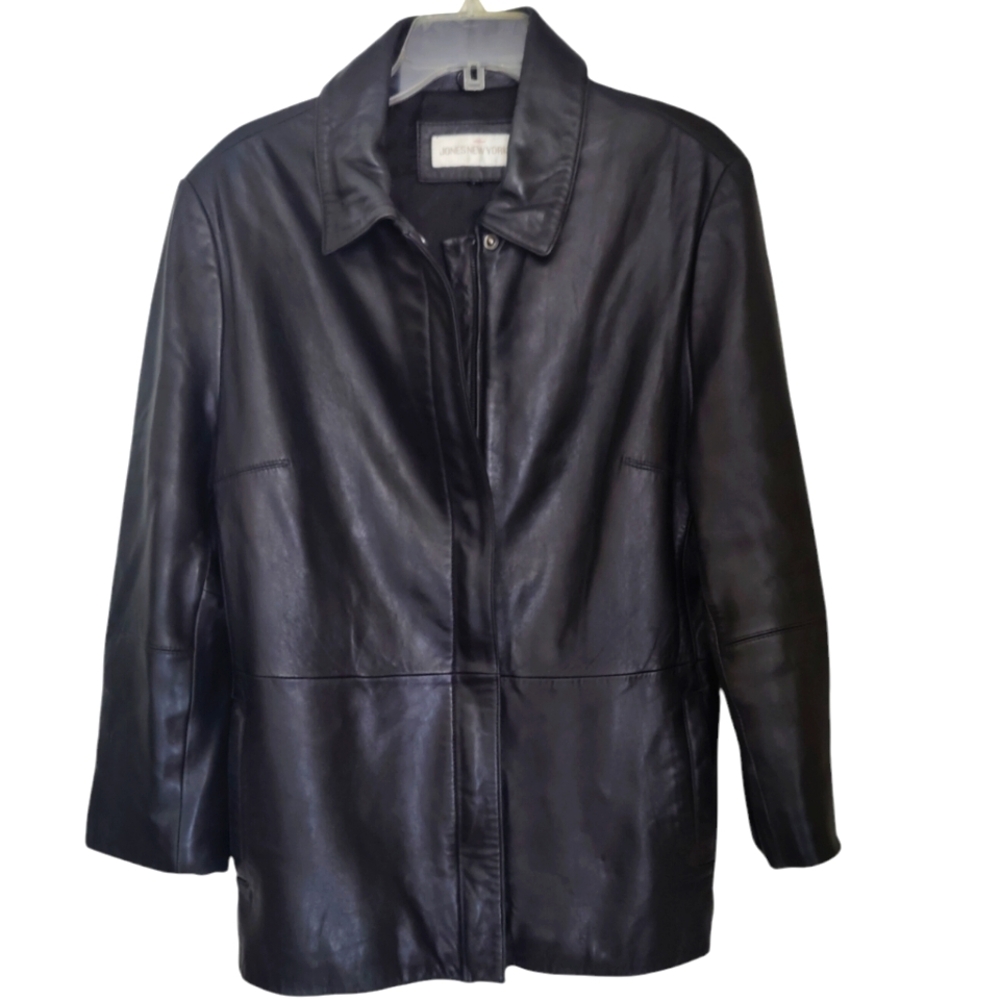 Jones New York Black Leather Jacket